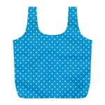 Mini White Polkadots on Oktoberfest Bavarian Blue Full Print Recycle Bag (L) Front