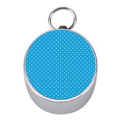 Mini White Polkadots On Oktoberfest Bavarian Blue Mini Silver Compasses by PodArtist