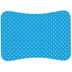 Mini White Polkadots On Oktoberfest Bavarian Blue Velour Seat Head Rest Cushion by PodArtist