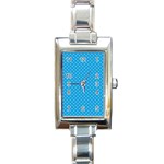 Mini White Love Hearts on  Oktoberfest Bavarian Blue Rectangle Italian Charm Watch Front