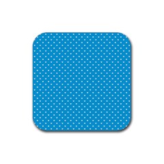 Mini White Love Hearts On  Oktoberfest Bavarian Blue Rubber Coaster (square)  by PodArtist