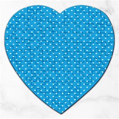 Mini White Love Hearts On  Oktoberfest Bavarian Blue Jigsaw Puzzle (heart) by PodArtist