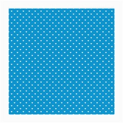 Mini White Love Hearts On  Oktoberfest Bavarian Blue Medium Glasses Cloth (2-side) by PodArtist