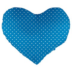 Mini White Love Hearts On  Oktoberfest Bavarian Blue Large 19  Premium Heart Shape Cushions by PodArtist