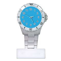 Mini White Love Hearts On  Oktoberfest Bavarian Blue Plastic Nurses Watch by PodArtist