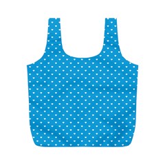 Mini White Love Hearts On  Oktoberfest Bavarian Blue Full Print Recycle Bag (m) by PodArtist