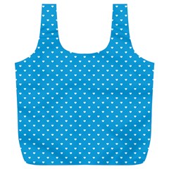 Mini White Love Hearts On  Oktoberfest Bavarian Blue Full Print Recycle Bag (xl) by PodArtist