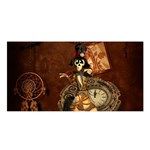 Funny Steampunk Skeleton, Clocks And Gears Satin Shawl Front