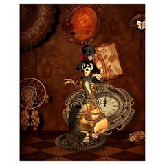 Funny Steampunk Skeleton, Clocks And Gears Drawstring Bag (small) by FantasyWorld7