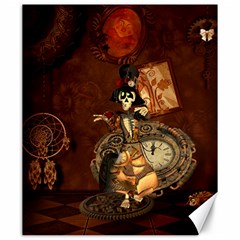 Funny Steampunk Skeleton, Clocks And Gears Canvas 20  X 24  by FantasyWorld7