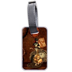 Funny Steampunk Skeleton, Clocks And Gears Luggage Tags (two Sides) by FantasyWorld7