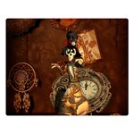 Funny Steampunk Skeleton, Clocks And Gears Double Sided Flano Blanket (Large)  80 x60  Blanket Front