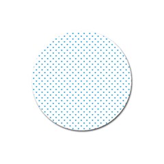 Oktoberfest Bavarian Blue Mini Love Hearts On White Magnet 3  (round) by PodArtist