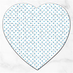 Oktoberfest Bavarian Blue Mini Love Hearts On White Jigsaw Puzzle (heart) by PodArtist