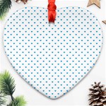 Oktoberfest Bavarian Blue Mini Love Hearts on White Heart Ornament (Two Sides) Front