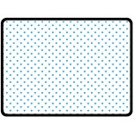 Oktoberfest Bavarian Blue Mini Love Hearts on White Fleece Blanket (Large)  80 x60  Blanket Front