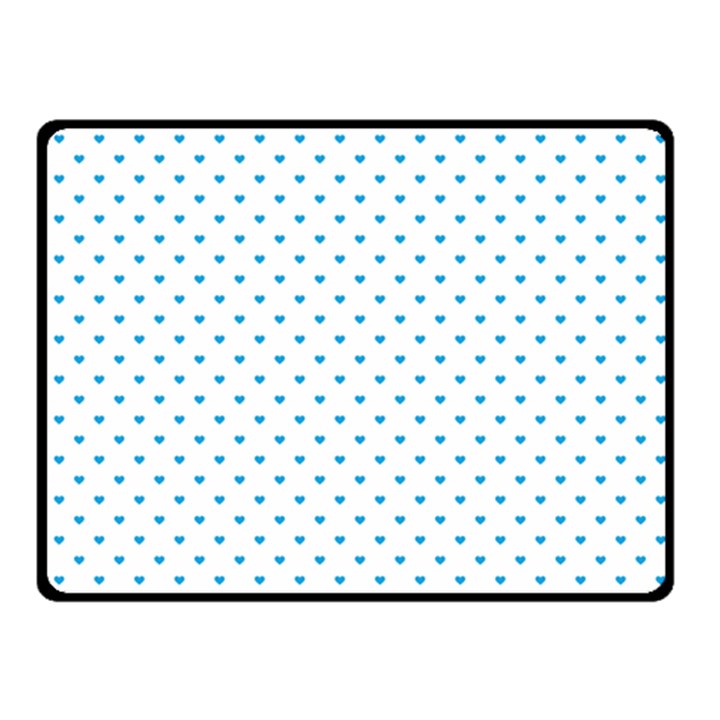 Oktoberfest Bavarian Blue Mini Love Hearts on White Fleece Blanket (Small)