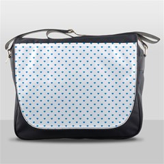 Oktoberfest Bavarian Blue Mini Love Hearts On White Messenger Bag by PodArtist