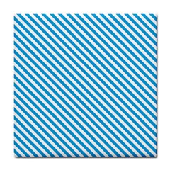 Oktoberfest Bavarian Blue And White Small Candy Cane Stripes Tile Coasters by PodArtist