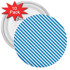 Oktoberfest Bavarian Blue And White Small Candy Cane Stripes 3  Buttons (10 Pack)  by PodArtist