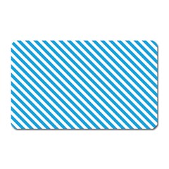 Oktoberfest Bavarian Blue And White Small Candy Cane Stripes Magnet (rectangular) by PodArtist