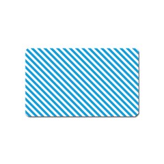 Oktoberfest Bavarian Blue And White Small Candy Cane Stripes Magnet (name Card) by PodArtist