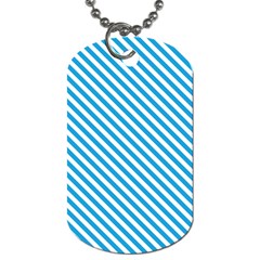 Oktoberfest Bavarian Blue And White Small Candy Cane Stripes Dog Tag (two Sides) by PodArtist