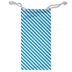 Oktoberfest Bavarian Blue And White Small Candy Cane Stripes Jewelry Bag by PodArtist