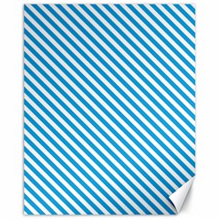 Oktoberfest Bavarian Blue And White Small Candy Cane Stripes Canvas 11  X 14  by PodArtist