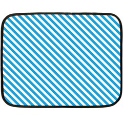 Oktoberfest Bavarian Blue And White Small Candy Cane Stripes Double Sided Fleece Blanket (mini)  by PodArtist