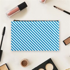 Oktoberfest Bavarian Blue And White Small Candy Cane Stripes Cosmetic Bag (medium) by PodArtist