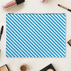 Oktoberfest Bavarian Blue And White Small Candy Cane Stripes Cosmetic Bag (xl) by PodArtist