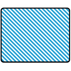 Oktoberfest Bavarian Blue And White Small Candy Cane Stripes Fleece Blanket (medium)  by PodArtist