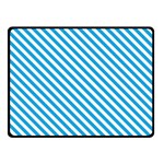 Oktoberfest Bavarian Blue and White Small Candy Cane Stripes Fleece Blanket (Small) 50 x40  Blanket Front