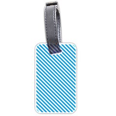 Oktoberfest Bavarian Blue And White Small Candy Cane Stripes Luggage Tags (one Side)  by PodArtist