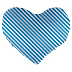 Oktoberfest Bavarian Blue And White Small Candy Cane Stripes Large 19  Premium Heart Shape Cushions by PodArtist