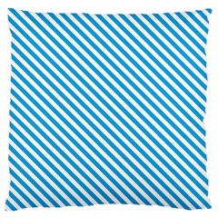 Oktoberfest Bavarian Blue And White Small Candy Cane Stripes Large Flano Cushion Case (two Sides) by PodArtist