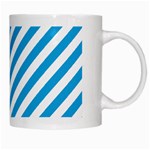 Oktoberfest Bavarian Blue and White Candy Cane Stripes White Mugs Right