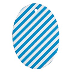 Oktoberfest Bavarian Blue And White Candy Cane Stripes Oval Ornament (two Sides) by PodArtist