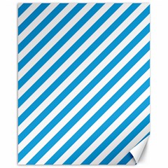 Oktoberfest Bavarian Blue And White Candy Cane Stripes Canvas 16  X 20  by PodArtist