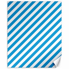 Oktoberfest Bavarian Blue And White Candy Cane Stripes Canvas 11  X 14  by PodArtist