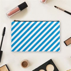 Oktoberfest Bavarian Blue And White Candy Cane Stripes Cosmetic Bag (medium) by PodArtist