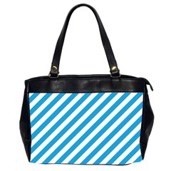 Oktoberfest Bavarian Blue And White Candy Cane Stripes Oversize Office Handbag (2 Sides) by PodArtist