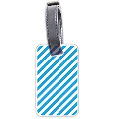 Oktoberfest Bavarian Blue And White Candy Cane Stripes Luggage Tags (one Side)  by PodArtist