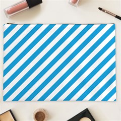 Oktoberfest Bavarian Blue And White Candy Cane Stripes Cosmetic Bag (xxl) by PodArtist