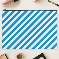 Oktoberfest Bavarian Blue And White Candy Cane Stripes Cosmetic Bag (xxxl) by PodArtist