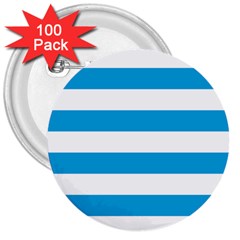 Oktoberfest Bavarian Blue And White Large Cabana Stripes 3  Buttons (100 Pack)  by PodArtist