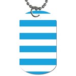 Oktoberfest Bavarian Blue and White Large Cabana Stripes Dog Tag (Two Sides) Back