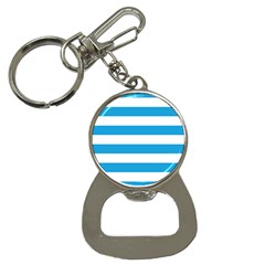 Oktoberfest Bavarian Blue And White Large Cabana Stripes Bottle Opener Key Chains by PodArtist