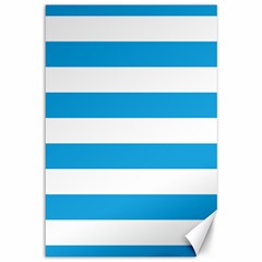 Oktoberfest Bavarian Blue And White Large Cabana Stripes Canvas 12  X 18  by PodArtist